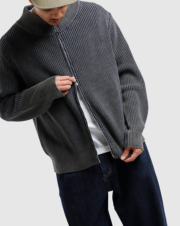 Razor Full Zip Knit – Bleach Navy - Image 3