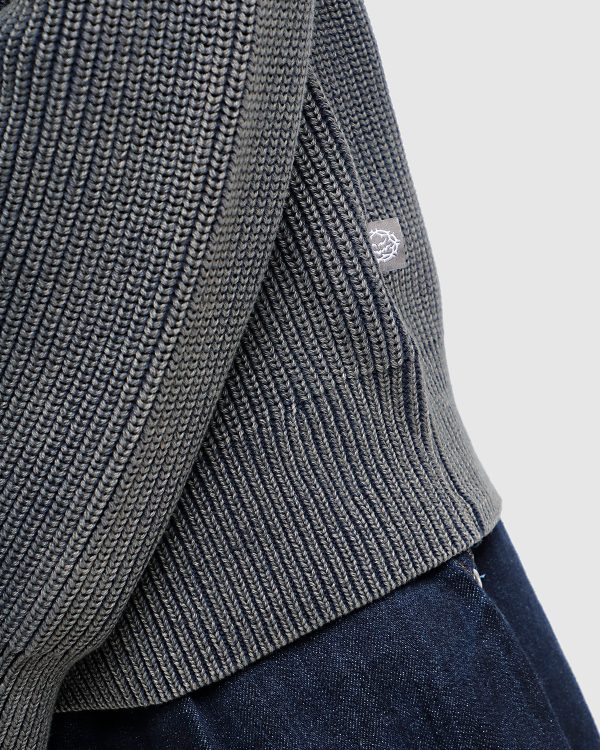 Razor Full Zip Knit – Bleach Navy - Image 8