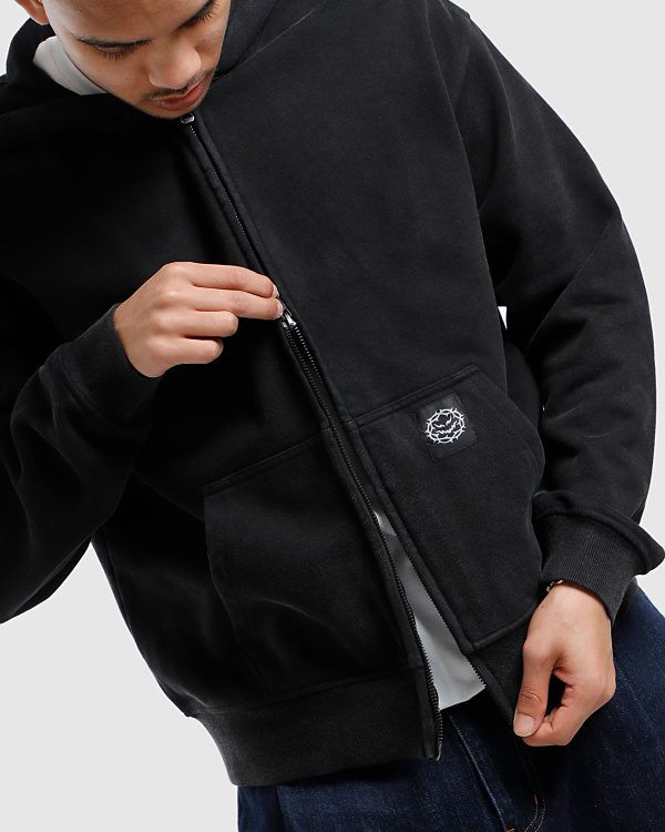 Razor Zip Hood – Vintage Black - Image 3