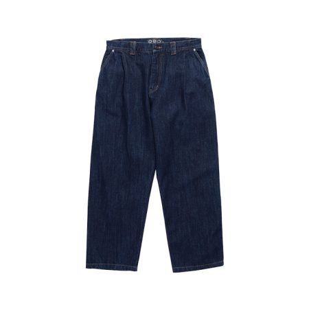 Rivet Pleated Pant – Indigo Denim