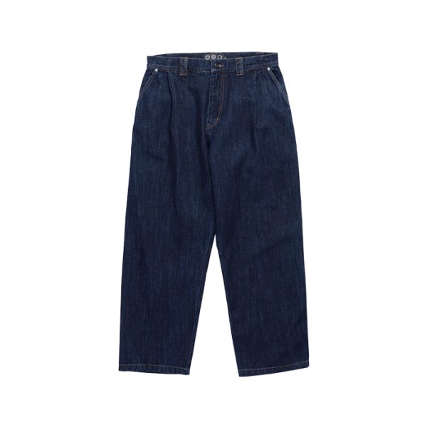 Rivet Pleated Pant – Indigo Denim