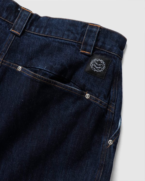 Rivet Pleated Pant – Indigo Denim - Image 4